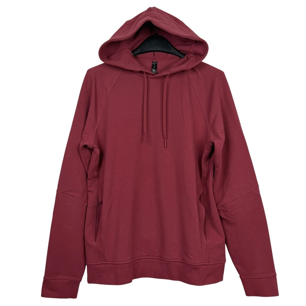 Lululemon City Sweat Pullover Hoodie Mens M Burgundy Raglan Athleisure LM3AUPS